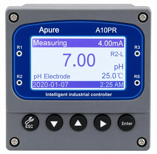 APURE A10PR pH and ORP controller, front view
