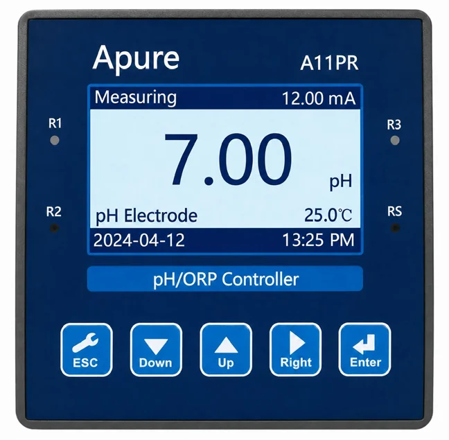 APURE A11PR pH and ORP controller, front view